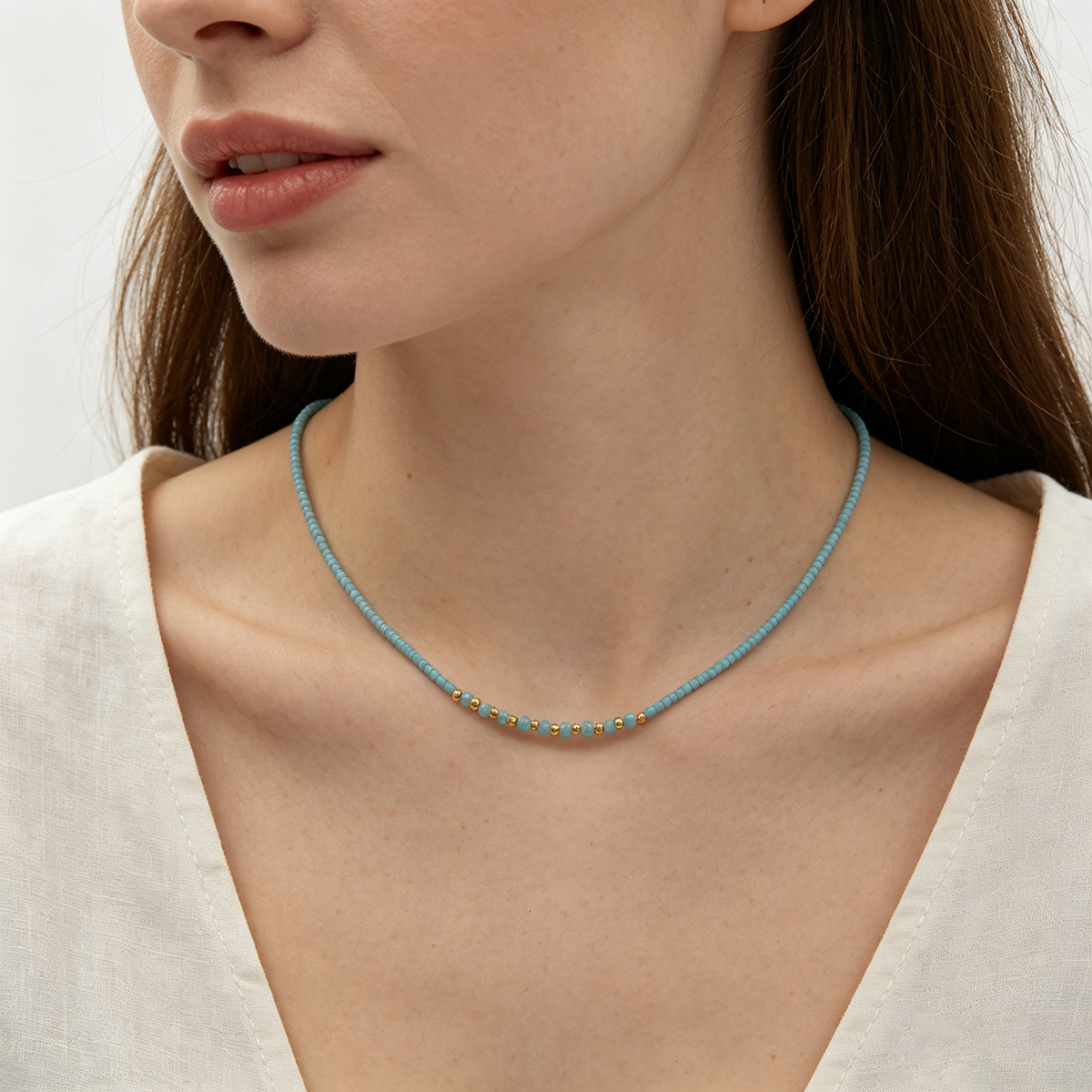 Handmade Customizable Miyuki Beads Necklace With Glass Crystal Beads