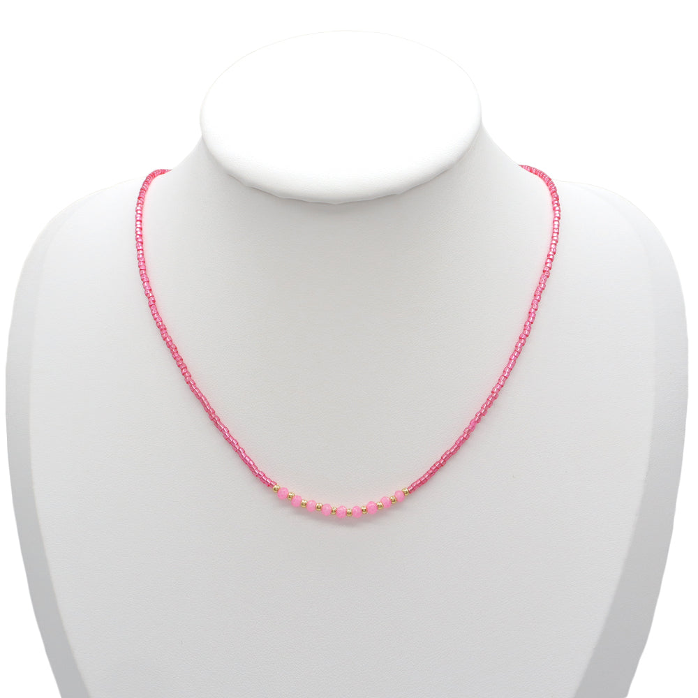 Handmade Customizable Miyuki Beads Necklace With Glass Crystal Beads