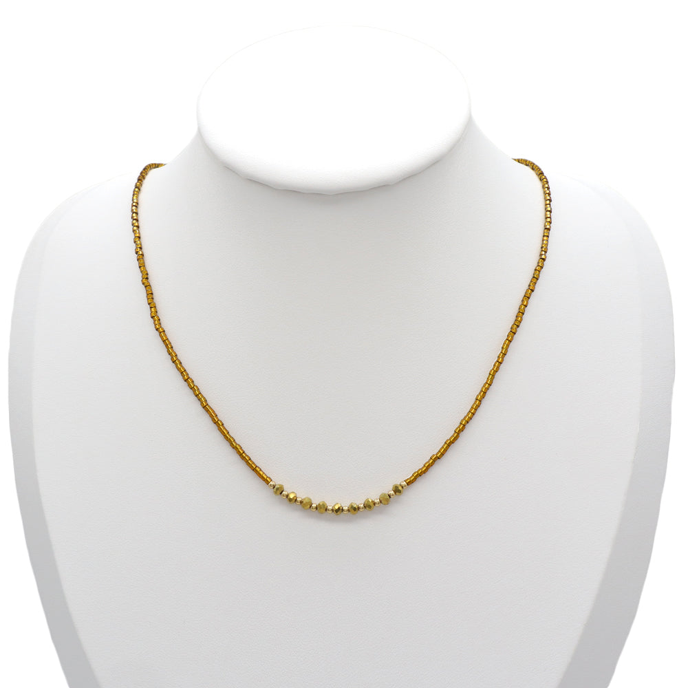 Handmade Customizable Miyuki Beads Necklace With Glass Crystal Beads