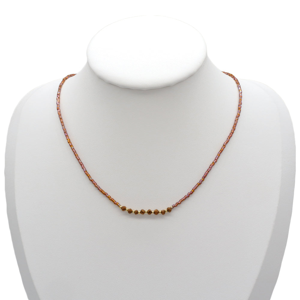 Handmade Customizable Miyuki Beads Necklace With Glass Crystal Beads