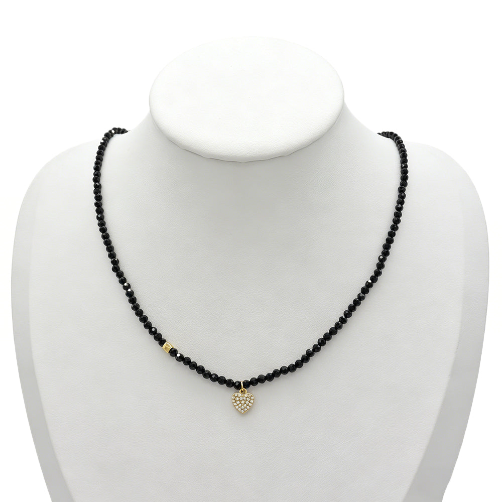 Handmade Customizable Natural Stone Beads Necklace With Brass Pendant