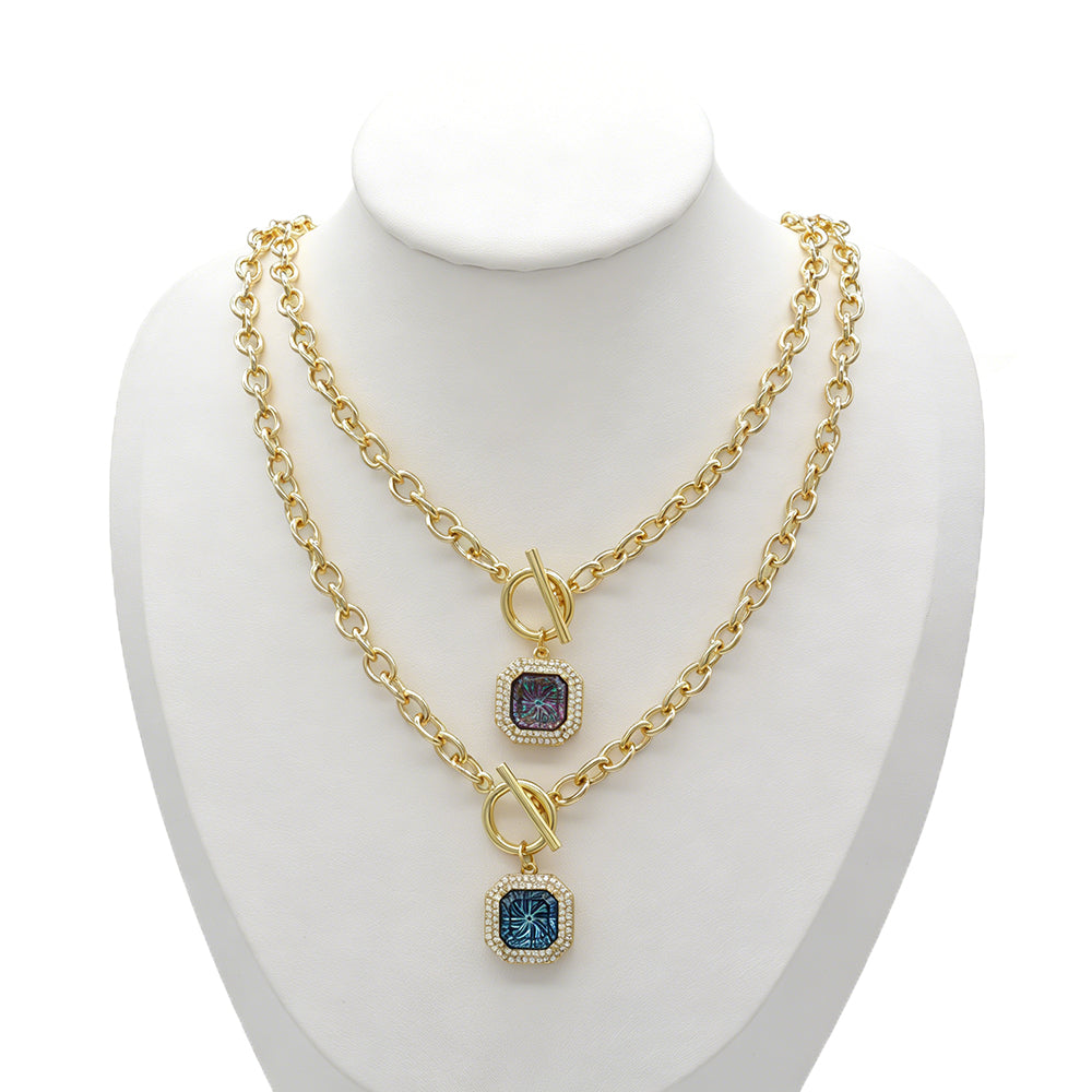Handmade Customizable CZ Pendant Gold Plated Necklace