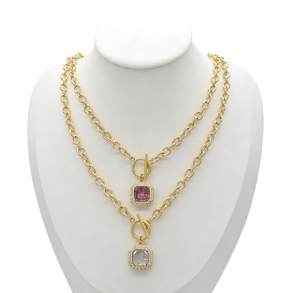 Handmade Customizable CZ Pendant Gold Plated Necklace