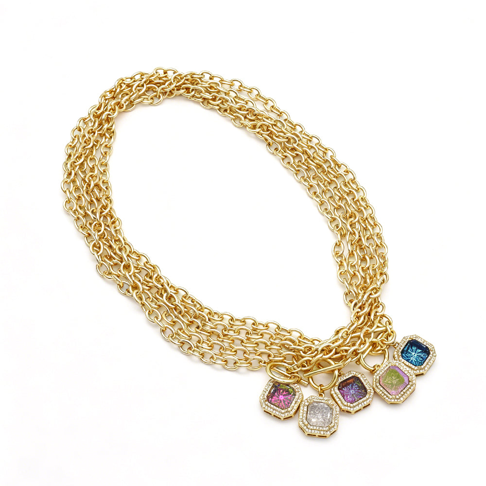 Handmade Customizable CZ Pendant Gold Plated Necklace