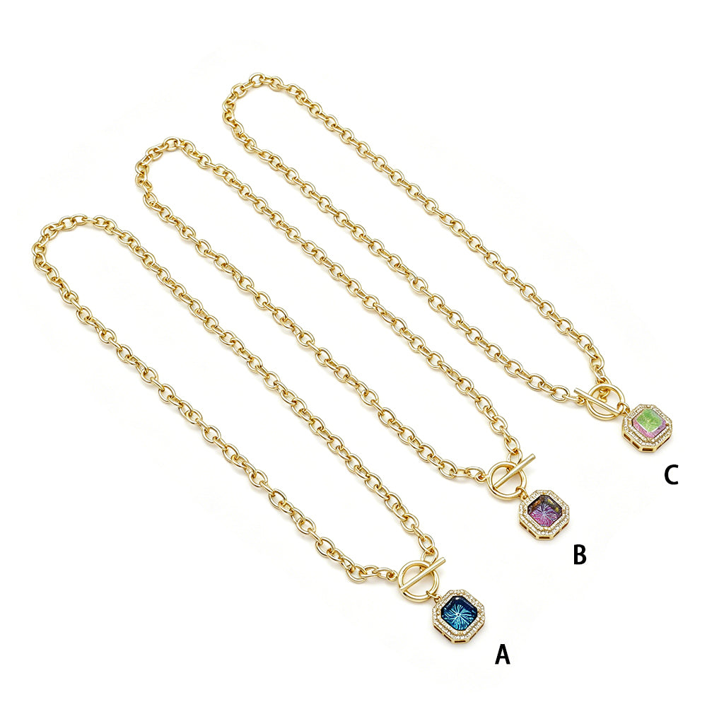 Handmade Customizable CZ Pendant Gold Plated Necklace