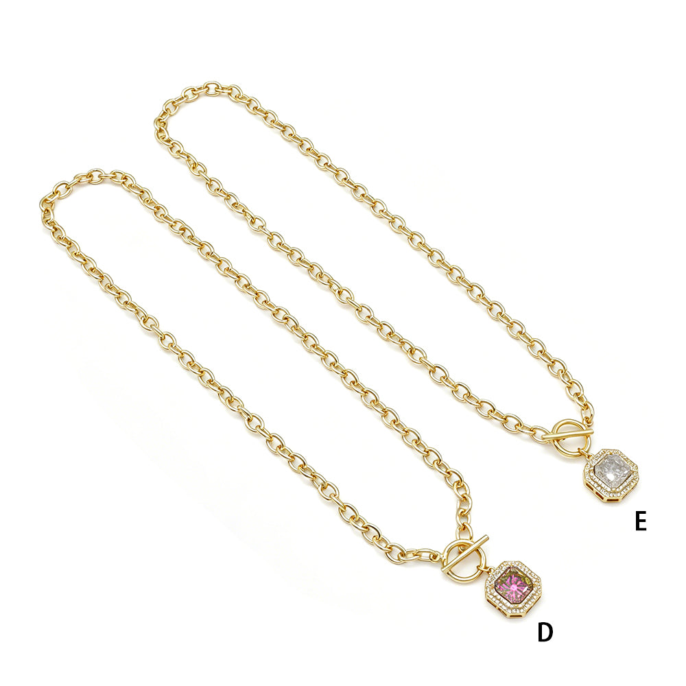 Handmade Customizable CZ Pendant Gold Plated Necklace