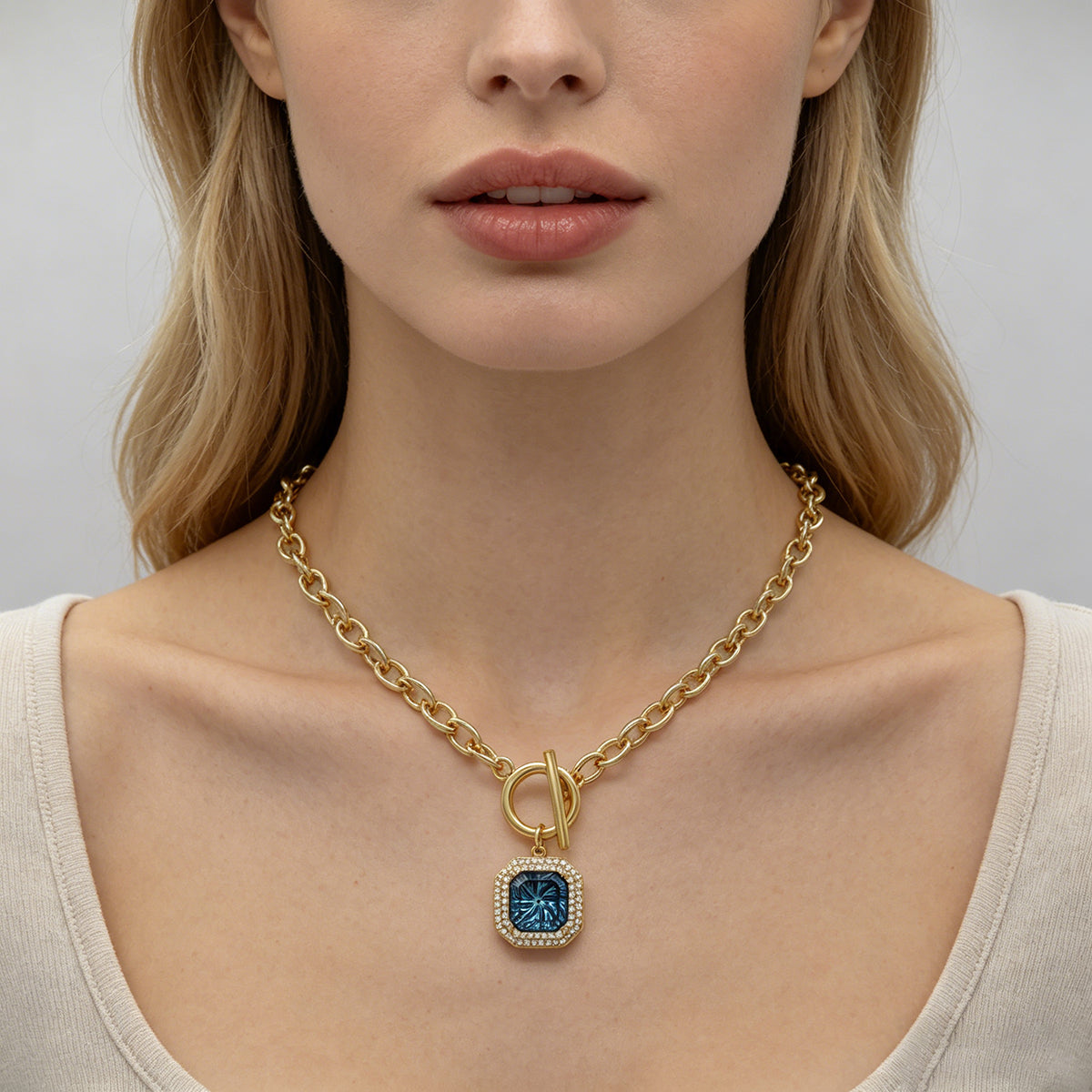 Handmade Customizable CZ Pendant Gold Plated Necklace