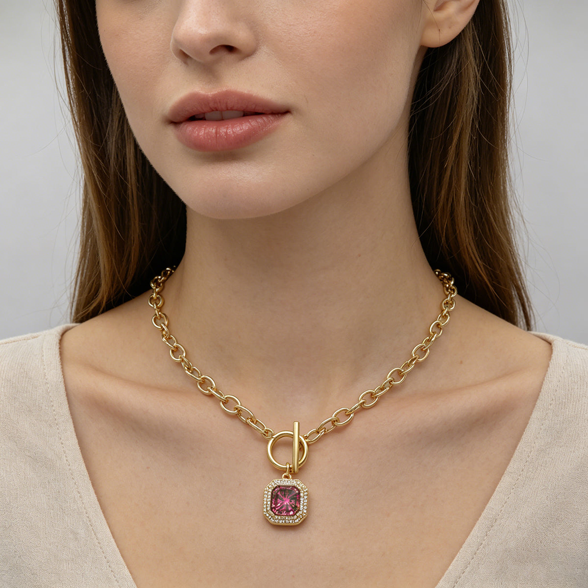 Handmade Customizable CZ Pendant Gold Plated Necklace