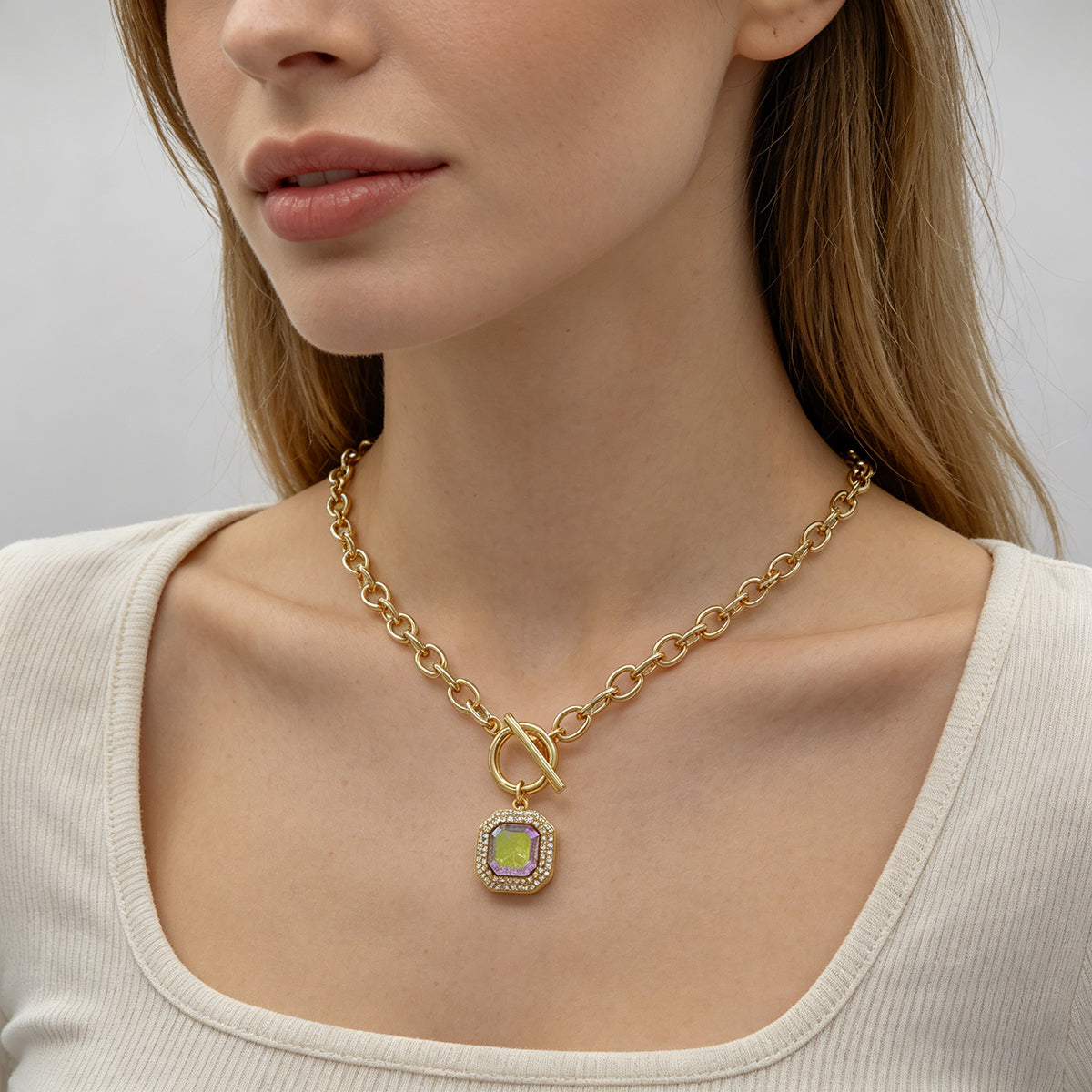 Handmade Customizable CZ Pendant Gold Plated Necklace