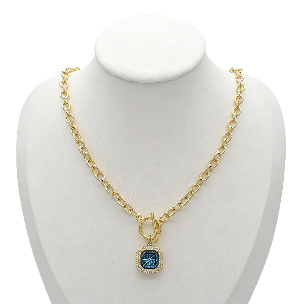 Handmade Customizable CZ Pendant Gold Plated Necklace