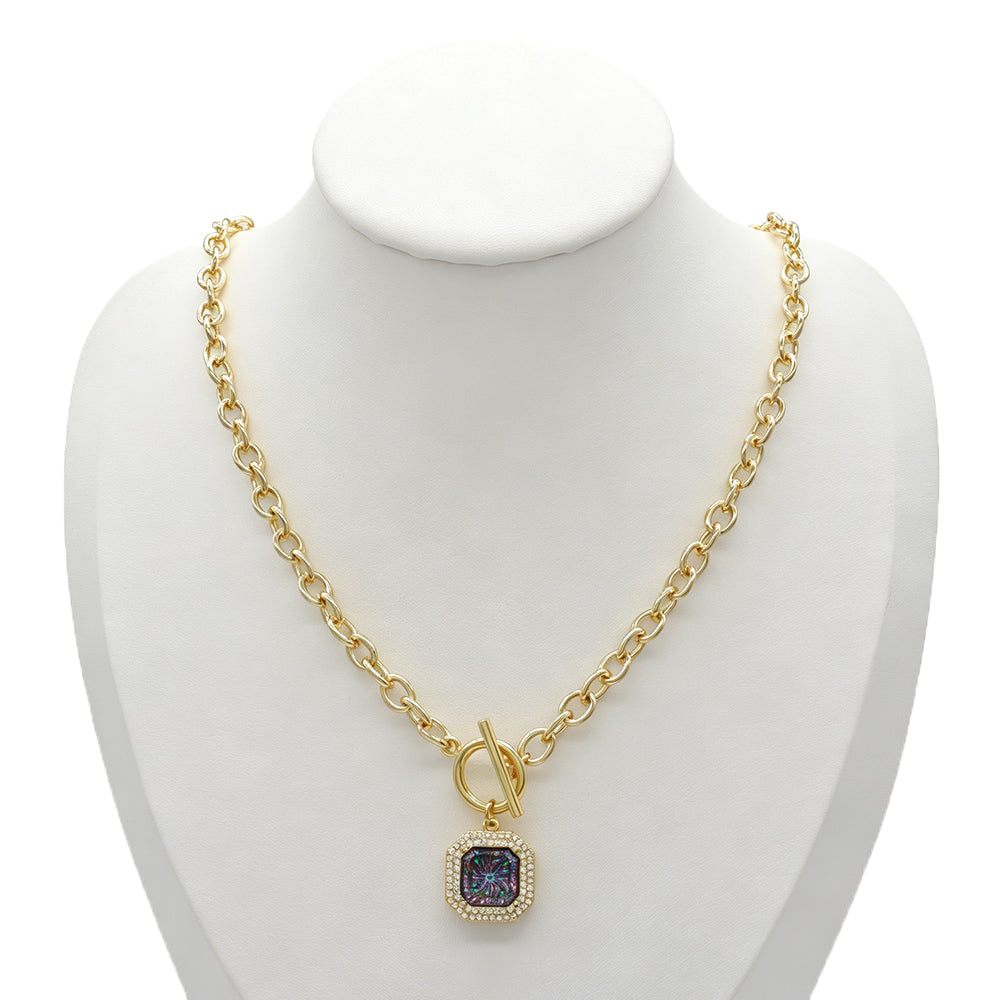 Handmade Customizable CZ Pendant Gold Plated Necklace