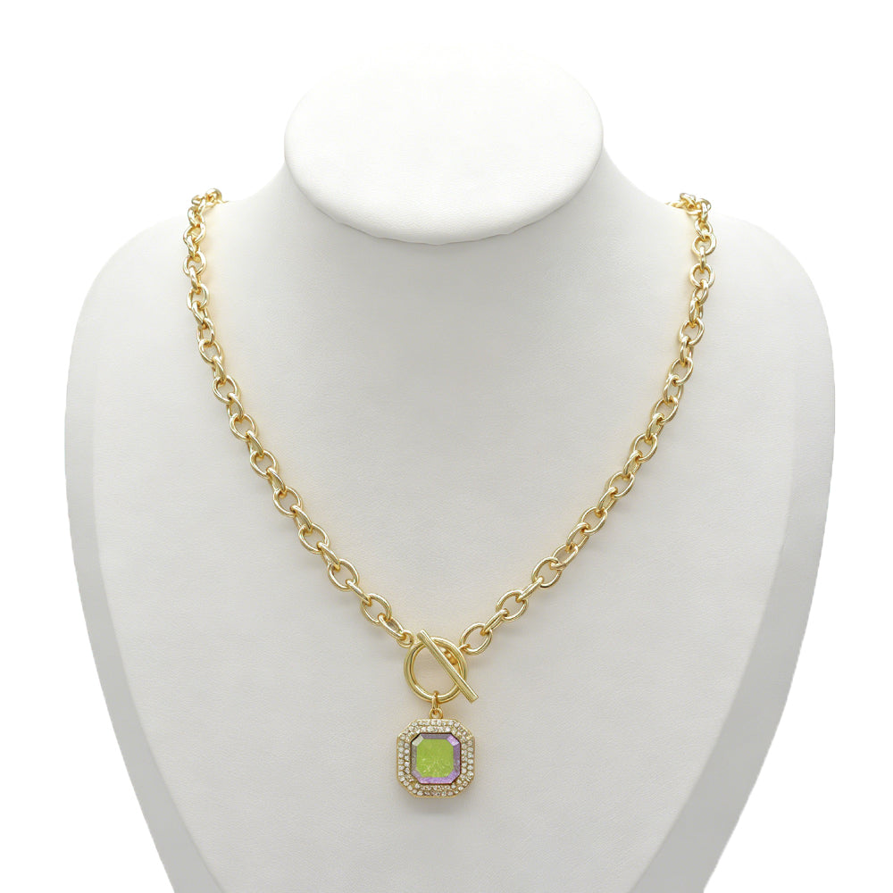 Handmade Customizable CZ Pendant Gold Plated Necklace
