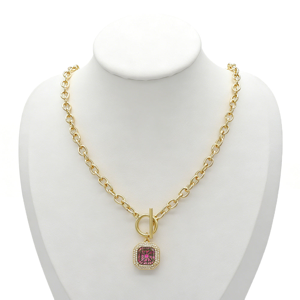 Handmade Customizable CZ Pendant Gold Plated Necklace