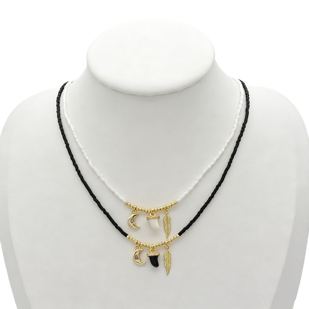 Handmade Customizable Miyuki Beads Necklace With Enamel Pendant