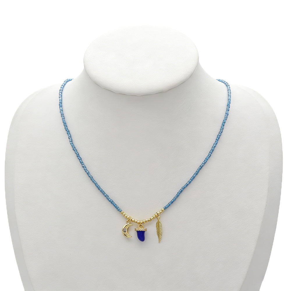 Handmade Customizable Miyuki Beads Necklace With Enamel Pendant