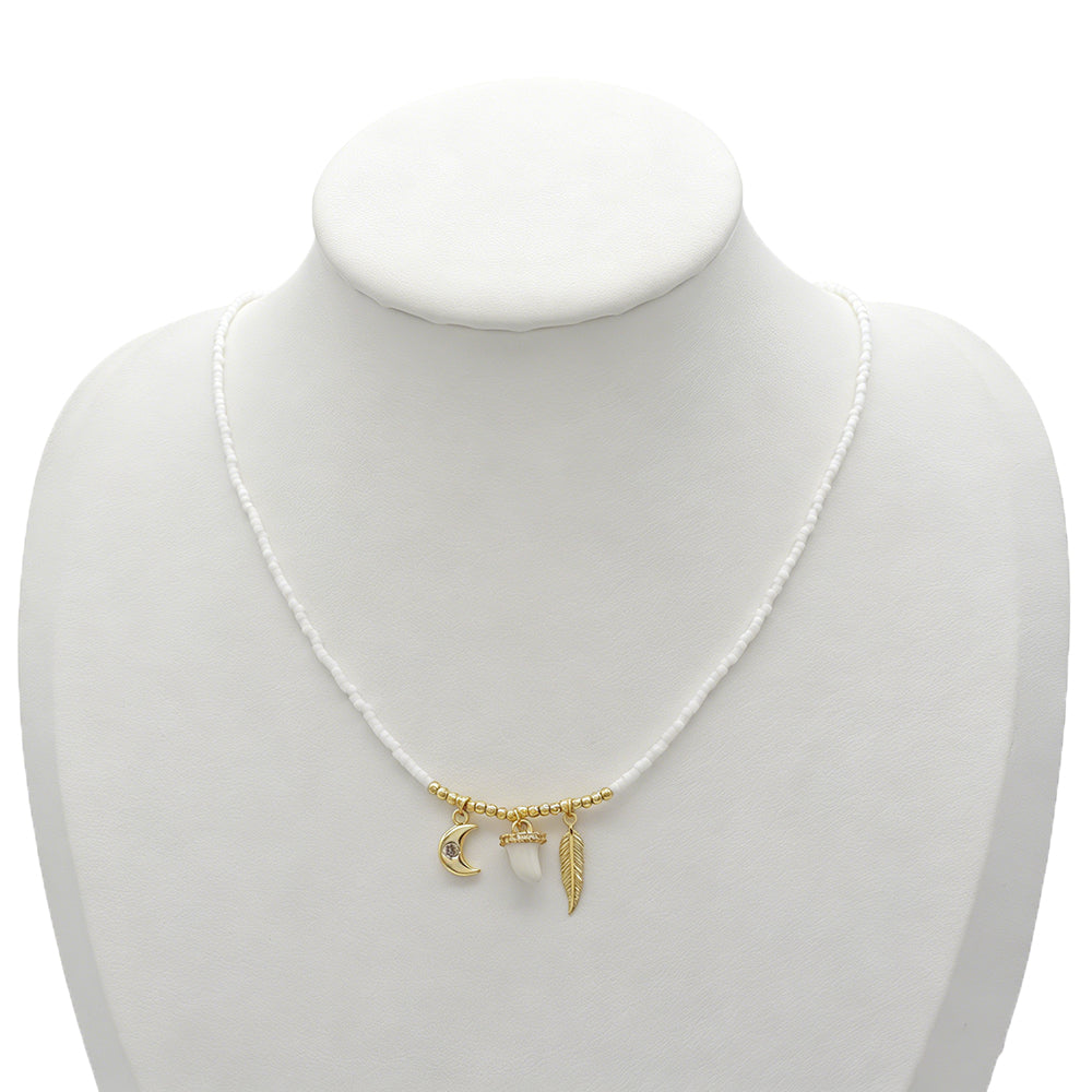 Handmade Customizable Miyuki Beads Necklace With Enamel Pendant