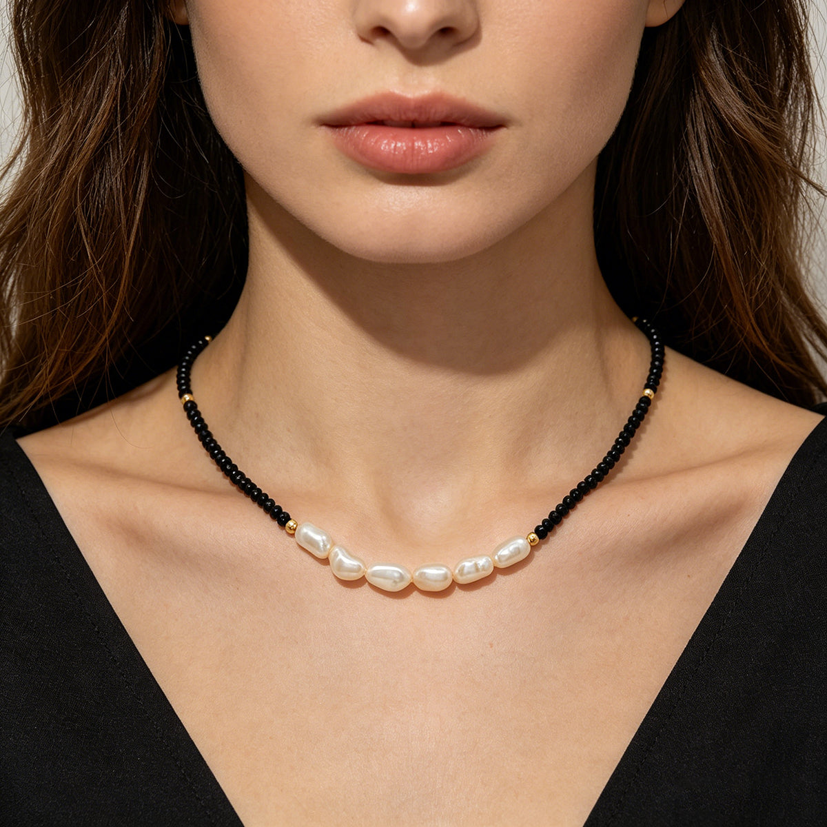Handmade Customizable Glass Crystal Necklace With Fresh Water Pearl