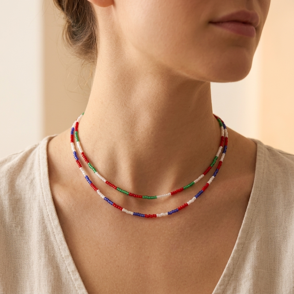 Handmade Customizable Miyuki Beads Necklace With Brass Pendant