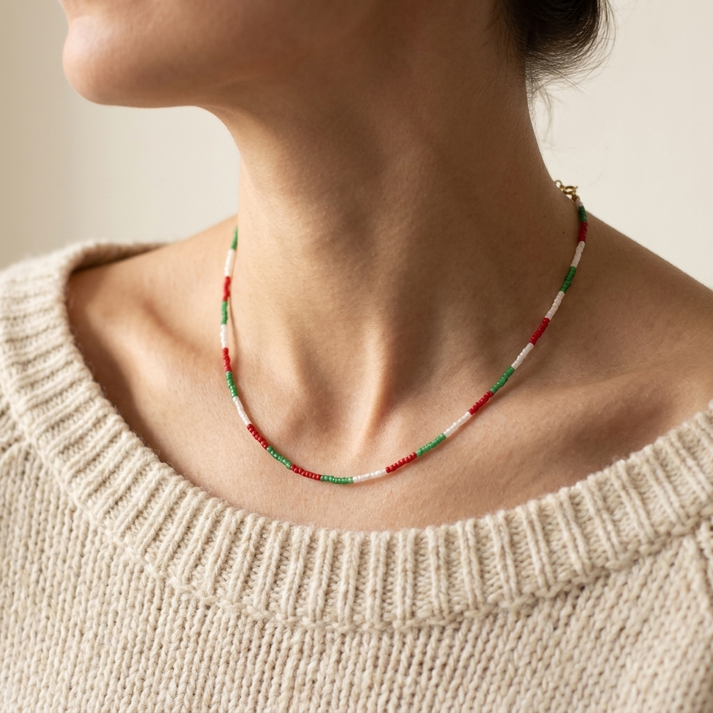 Handmade Customizable Miyuki Beads Necklace With Brass Pendant