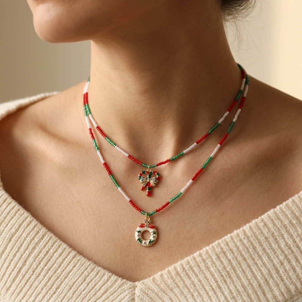 Handmade Customizable Miyuki Beads Necklace With Enamel Pendant