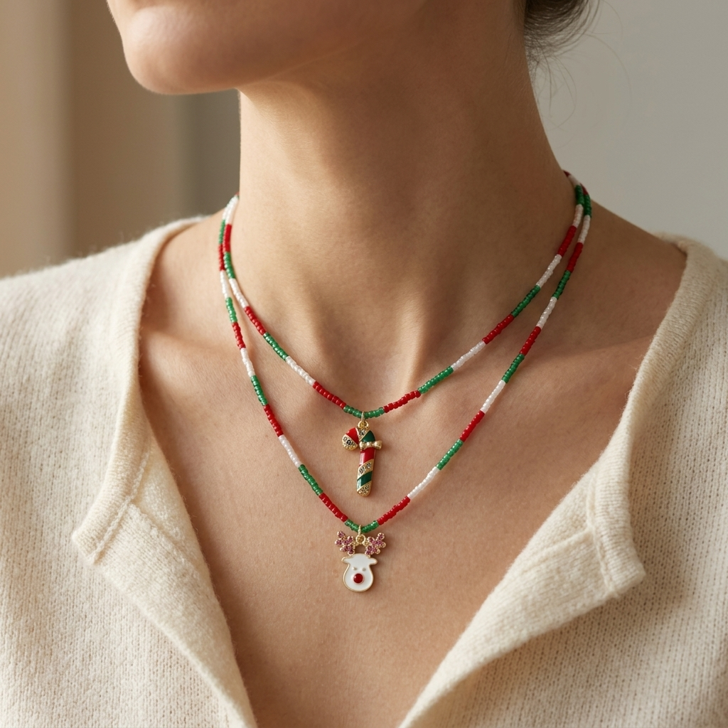 Handmade Customizable Miyuki Beads Necklace With Enamel Pendant