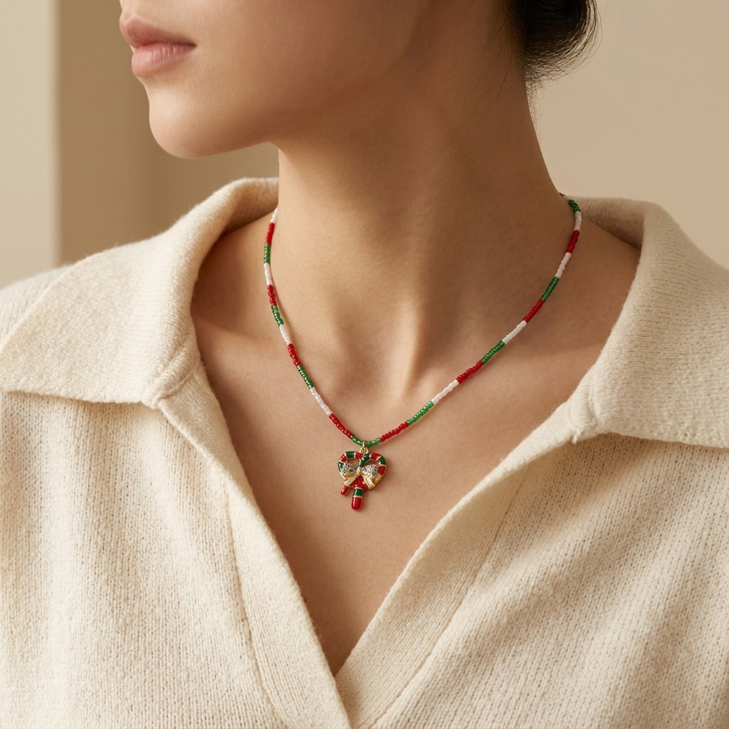 Handmade Customizable Miyuki Beads Necklace With Enamel Pendant