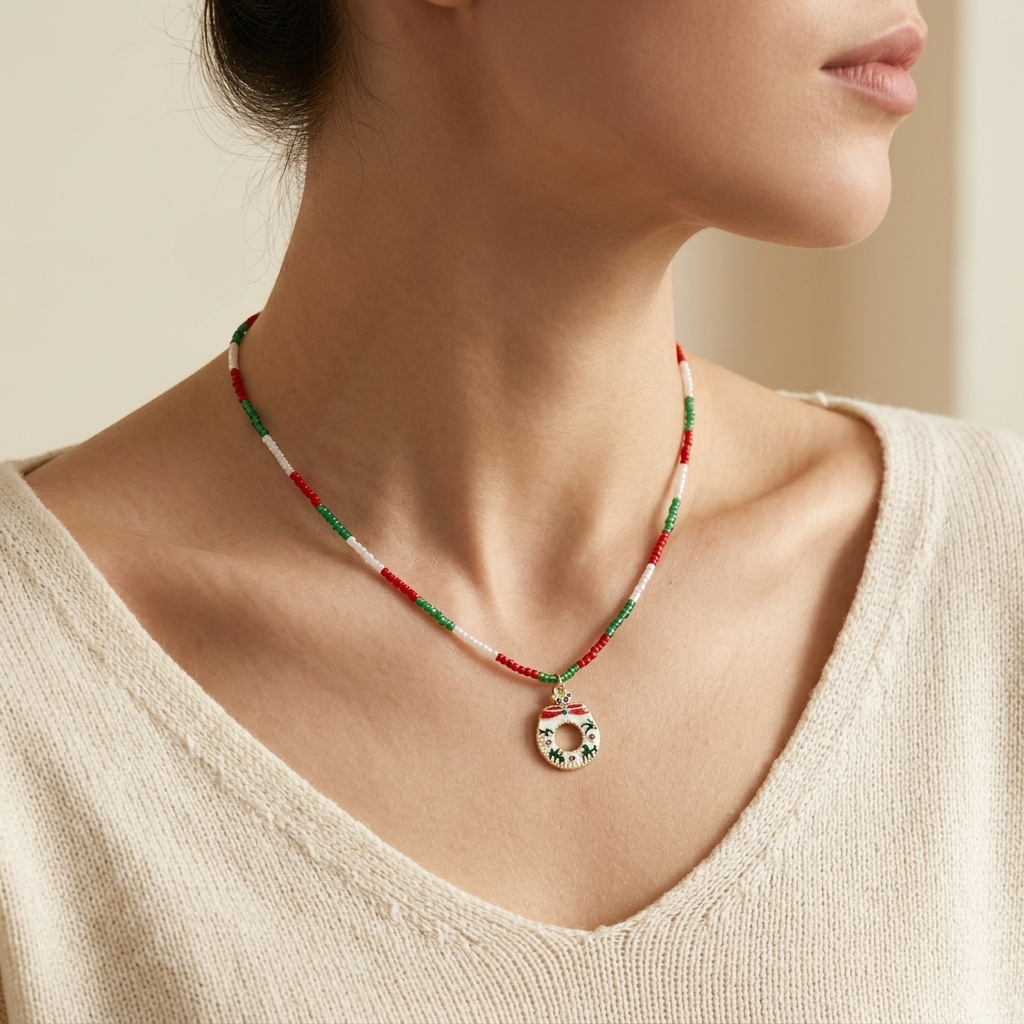 Handmade Customizable Miyuki Beads Necklace With Enamel Pendant