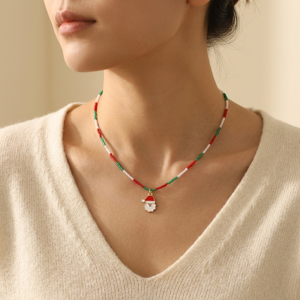 Handmade Customizable Miyuki Beads Necklace With Enamel Pendant