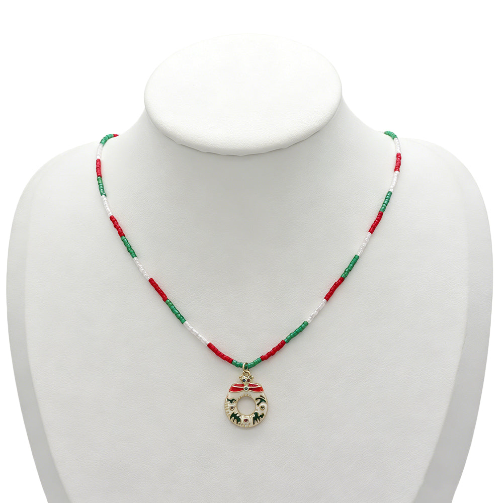 Handmade Customizable Miyuki Beads Necklace With Enamel Pendant