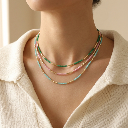Handmade Multi-colour Miyuki Beads Necklace Jewely