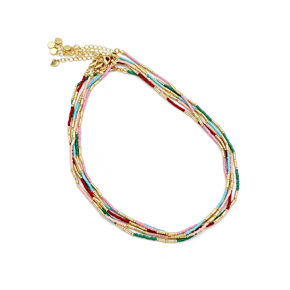 Handmade Multi-colour Miyuki Beads Necklace Jewely Set