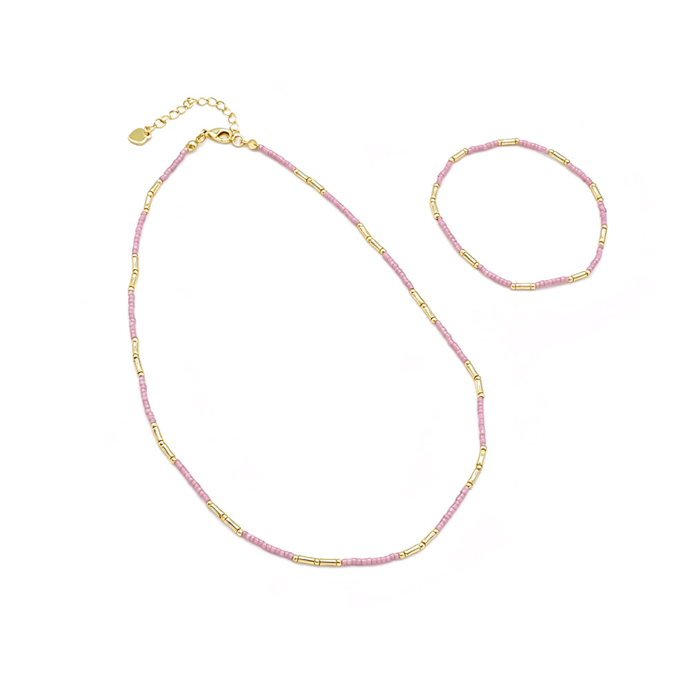 Handmade Multi-colour Miyuki Beads Necklace Jewely Set