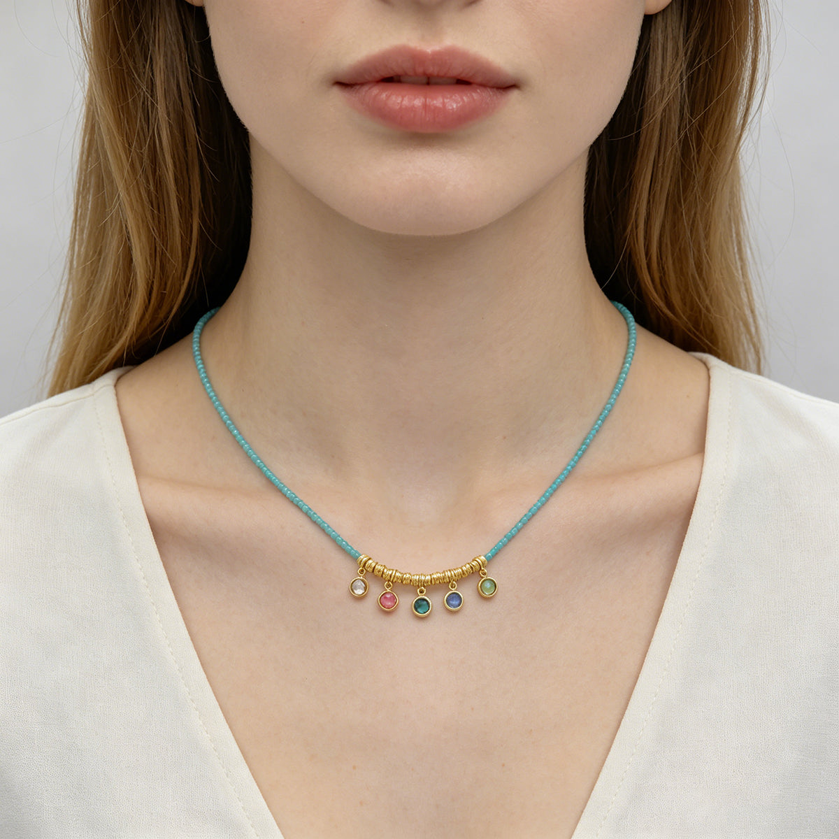 Handmade CZ Pendant Multi-colour Miyuki Beads Necklace