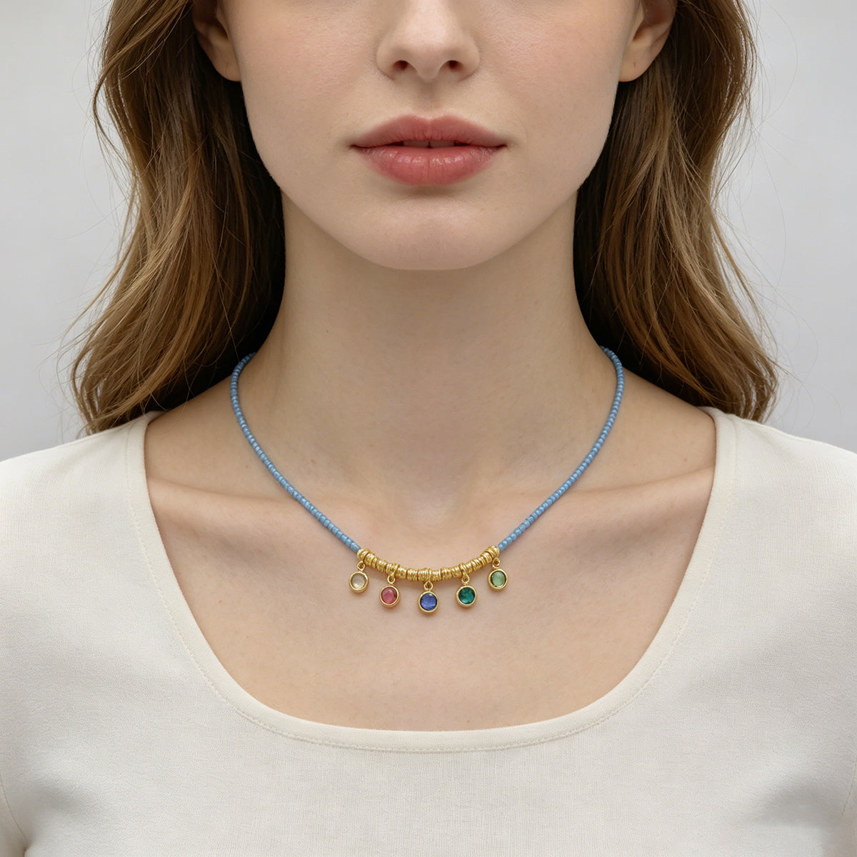 Handmade CZ Pendant Multi-colour Miyuki Beads Necklace