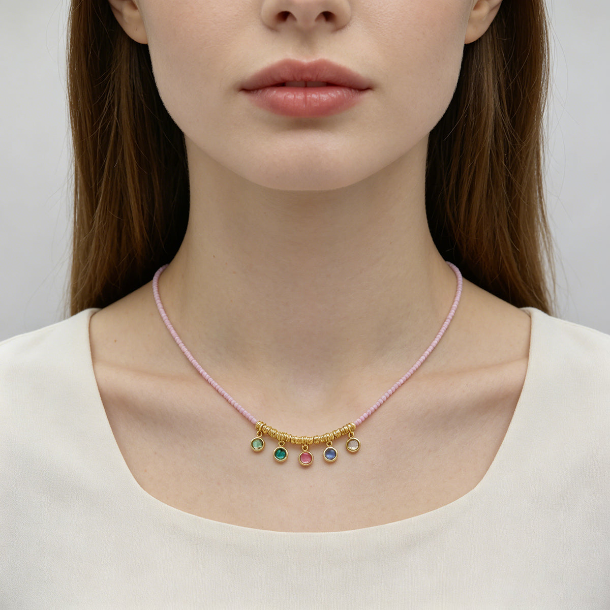 Handmade CZ Pendant Multi-colour Miyuki Beads Necklace