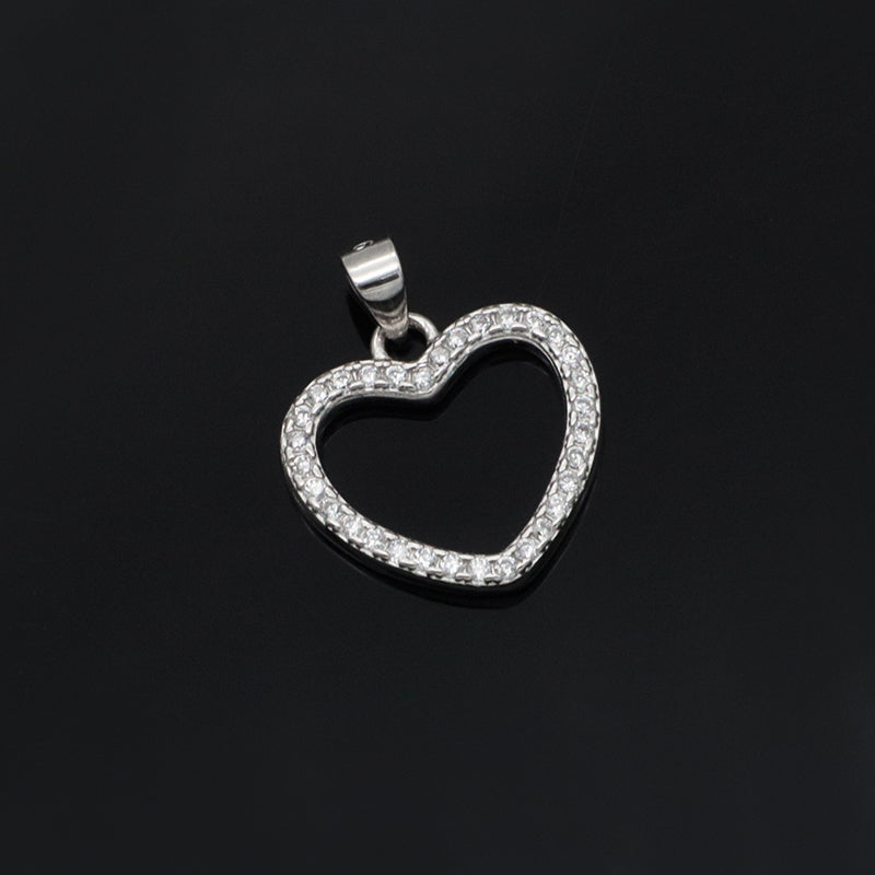 Customized Women Valentine Gift Love Heart Necklace Pendant Charm Jewelry Rhodium Plated 925 Sterling Silver Heart Pendant