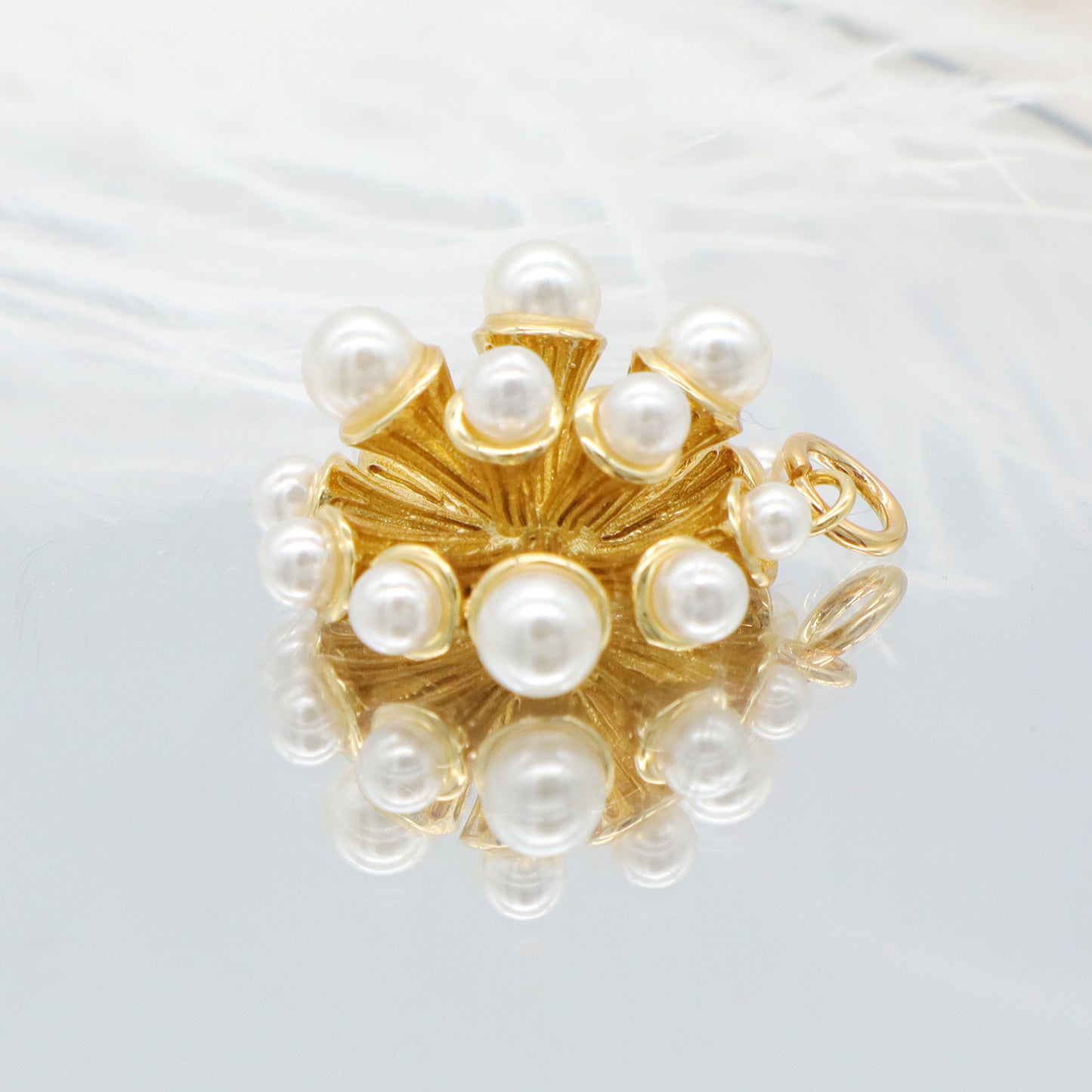 New Arrival Shell Flower Charm Jewelry Necklace Pendant Gold Plated Shells Flower Pendant For Jewelry Making