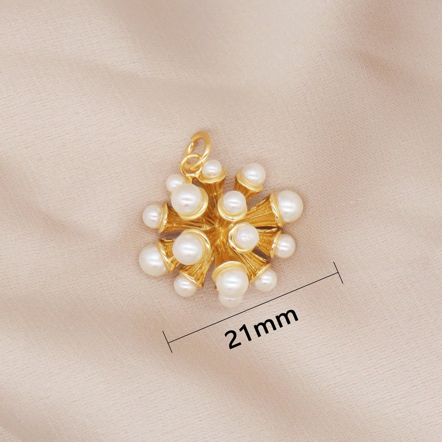 New Arrival Shell Flower Charm Jewelry Necklace Pendant Gold Plated Shells Flower Pendant For Jewelry Making