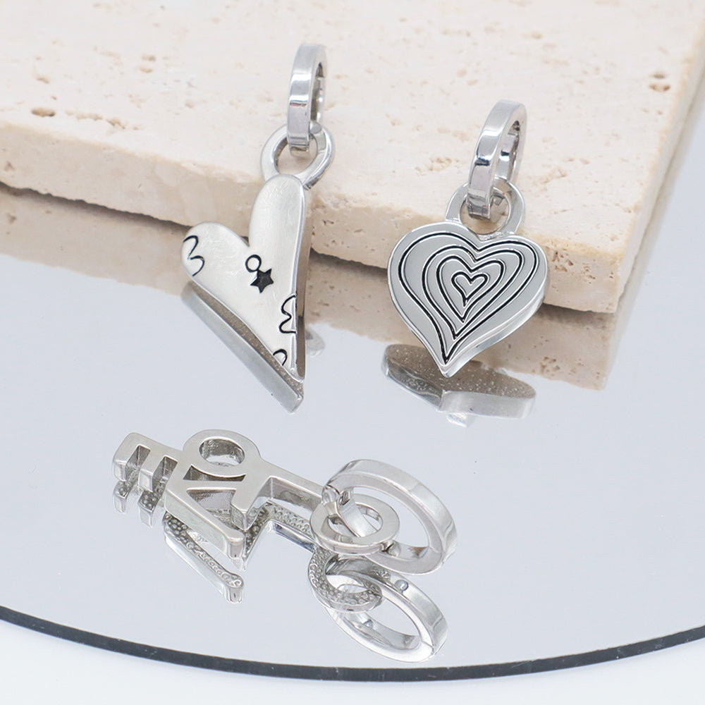 Valentine Gift Custom Jewelry Love Heart Necklace Pendant Charm Openable Clasp Platinum Plated Heart Pendant For Women