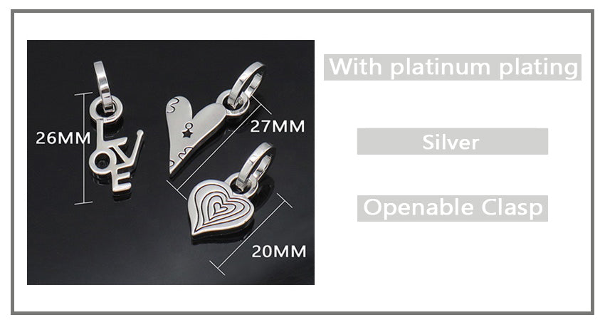 Valentine Gift Custom Jewelry Love Heart Necklace Pendant Charm Openable Clasp Platinum Plated Heart Pendant For Women