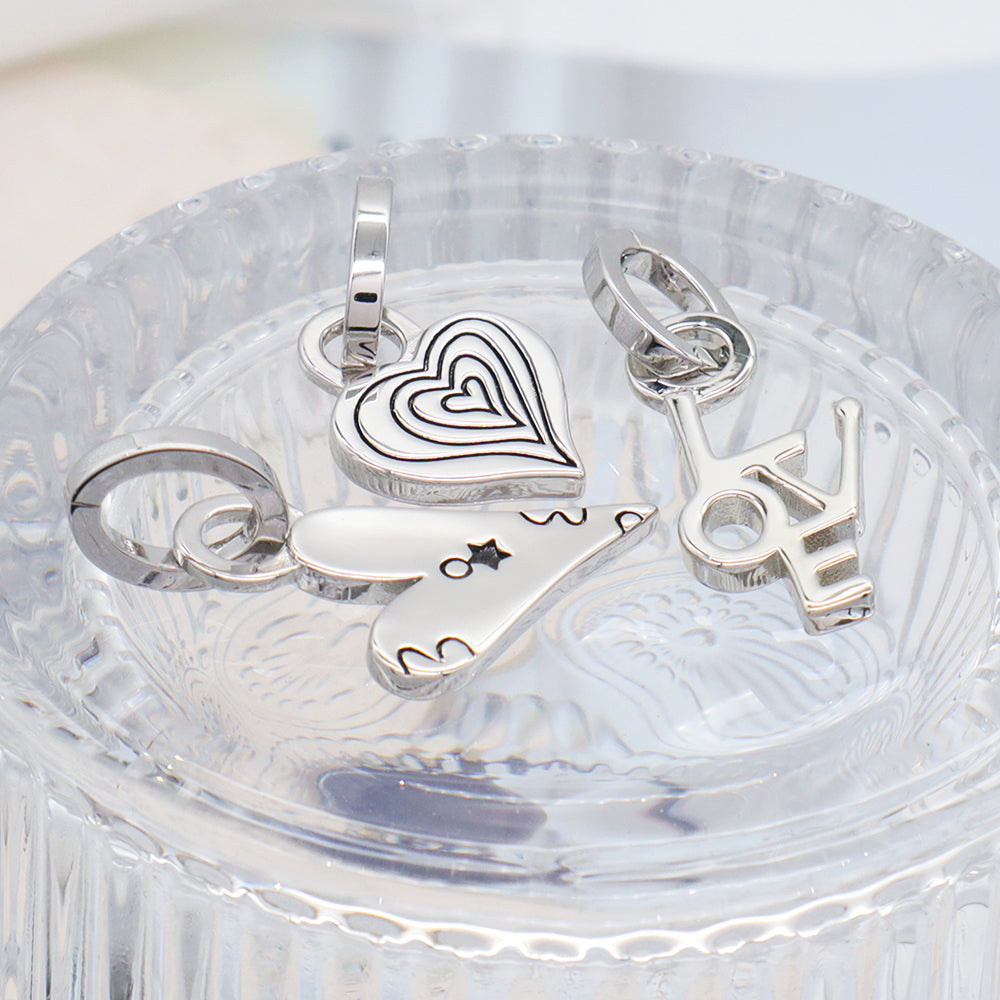 Valentine Gift Custom Jewelry Love Heart Necklace Pendant Charm Openable Clasp Platinum Plated Heart Pendant For Women