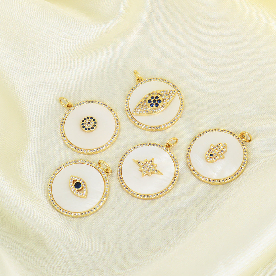 Featured selections Trade Assurance Buyer Central Help Center Get the app Become a supplier Custom Women Diy Wholesale Manufacture Factory Round Hamsa Hand Necklace Pendant Charm CZ Gold Plated Shell Evil Eyes Pendant