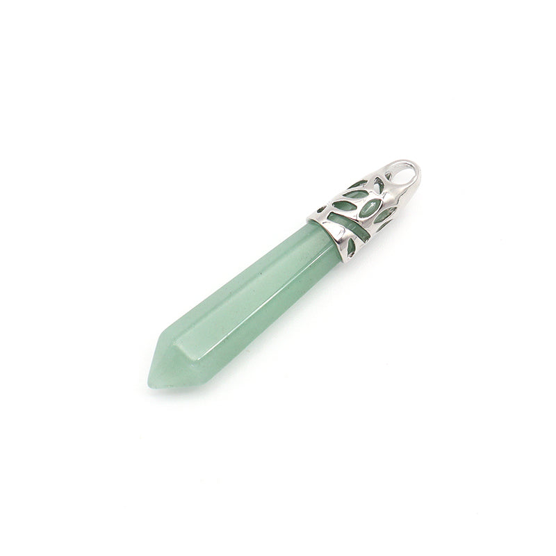 Wholesale Custom Various Natural Healing Crystal Energy Stone Charm Pendant Jewelry Hexagonal Natural Stone Pendant For Women