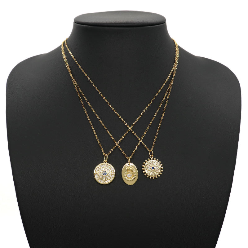 New Arrival Custom Fashion Women Evil Eyes Jewelry Charm Diy Gold Plated CZ Snail Flower Turkish Evil Eyes Pendant For Necklace