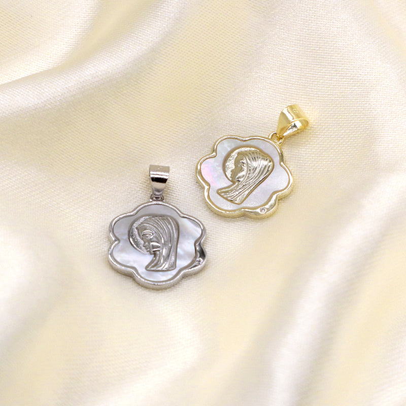Custom Wholesale Manufacture Shell China Factory Gold Plated Charm Jewelry  CZ 925 Sterling Silver Natural Shell Pendant For Necklace Making