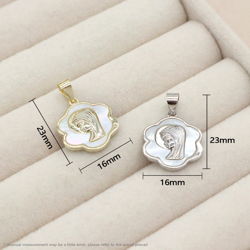 Custom Wholesale Manufacture Shell China Factory Gold Plated Charm Jewelry  CZ 925 Sterling Silver Natural Shell Pendant For Necklace Making
