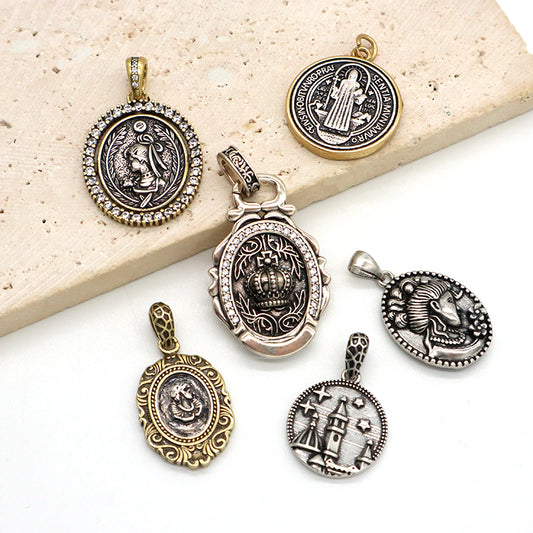 China Factory Wholesale Fashion Design Custom Charm Pendant Jewelry Gold Plated Vintage Pendant For Necklace Making