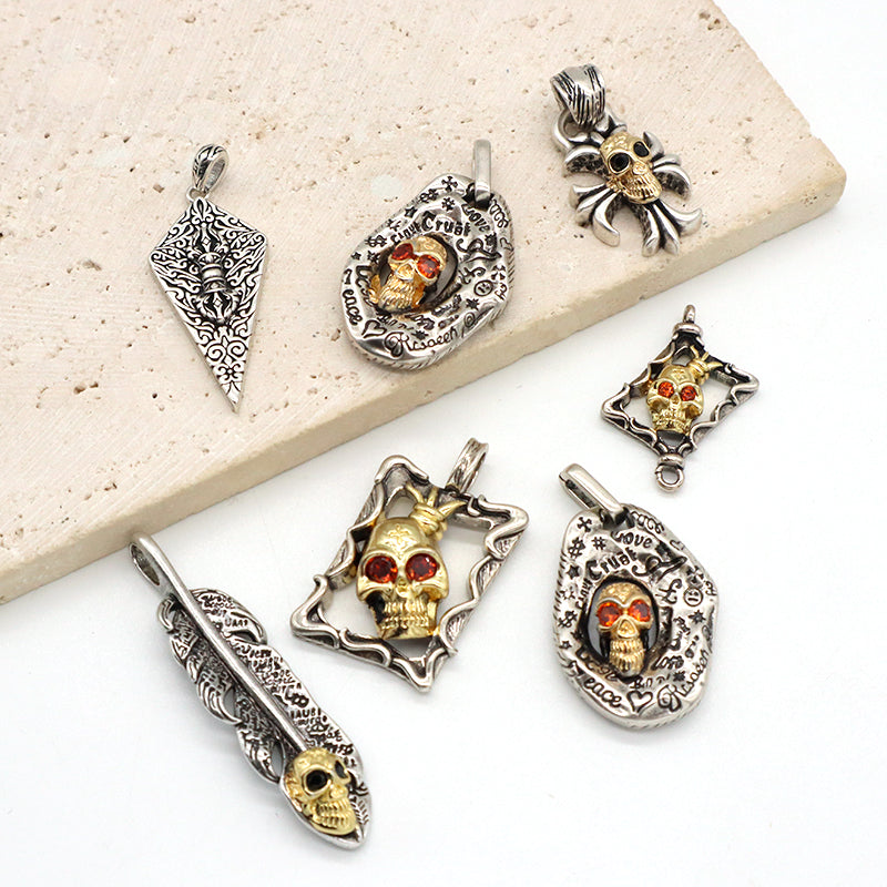 Hot Selling China Factory Wholesale Manufacture Fashion Custom Wholesale Gold Plated Vintage Skull Pendant For Necklace