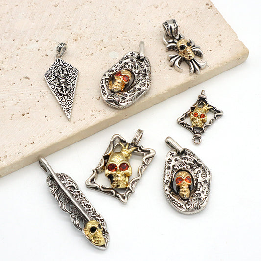 Hot Selling China Factory Wholesale Manufacture Fashion Custom Wholesale Gold Plated Vintage Skull Pendant For Necklace