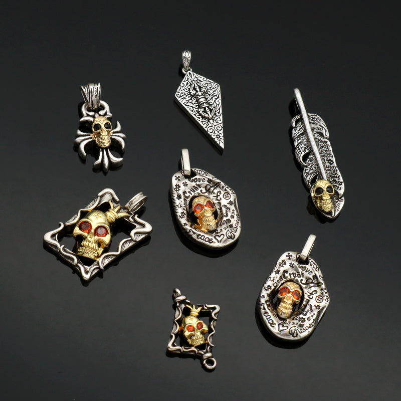 Hot Selling China Factory Wholesale Manufacture Fashion Custom Wholesale Gold Plated Vintage Skull Pendant For Necklace
